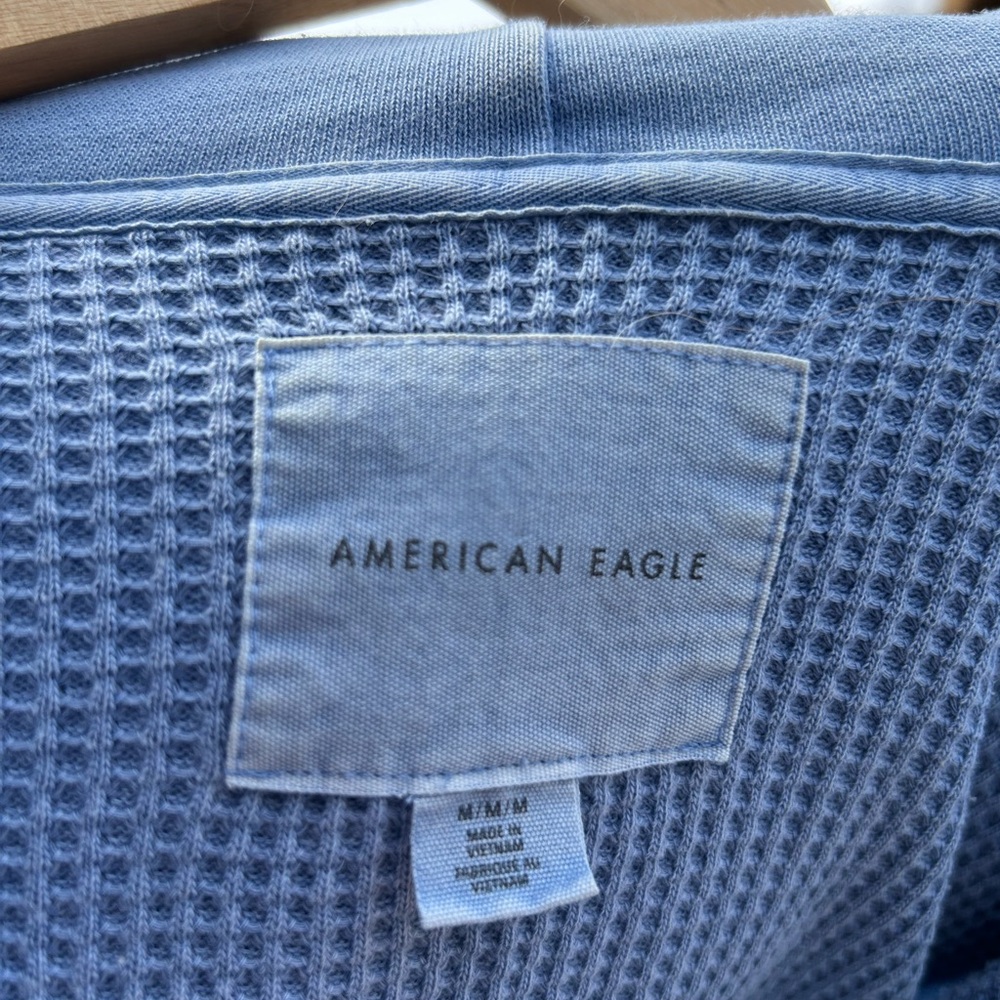 American Eagle “lumber jane” Waffle Knit Hooded Button-Up Shirt - Oversized - M - Picture 5 of 7
